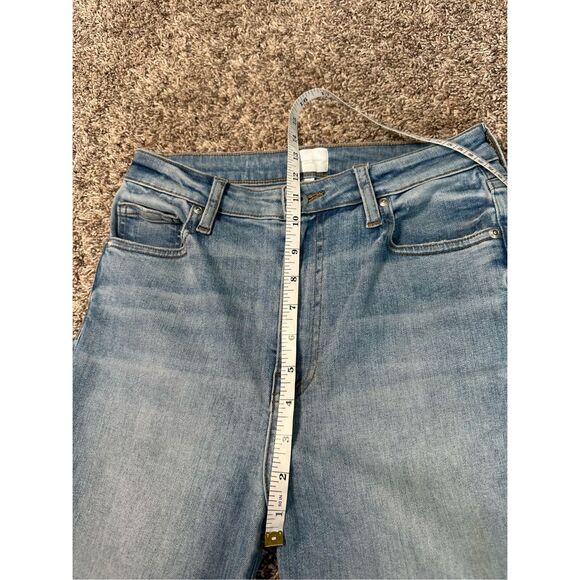 Jonathan Simkhai River High Rise Straight Leg Jeans Light Wash Frayed Hems 27 - Picture 8 of 14